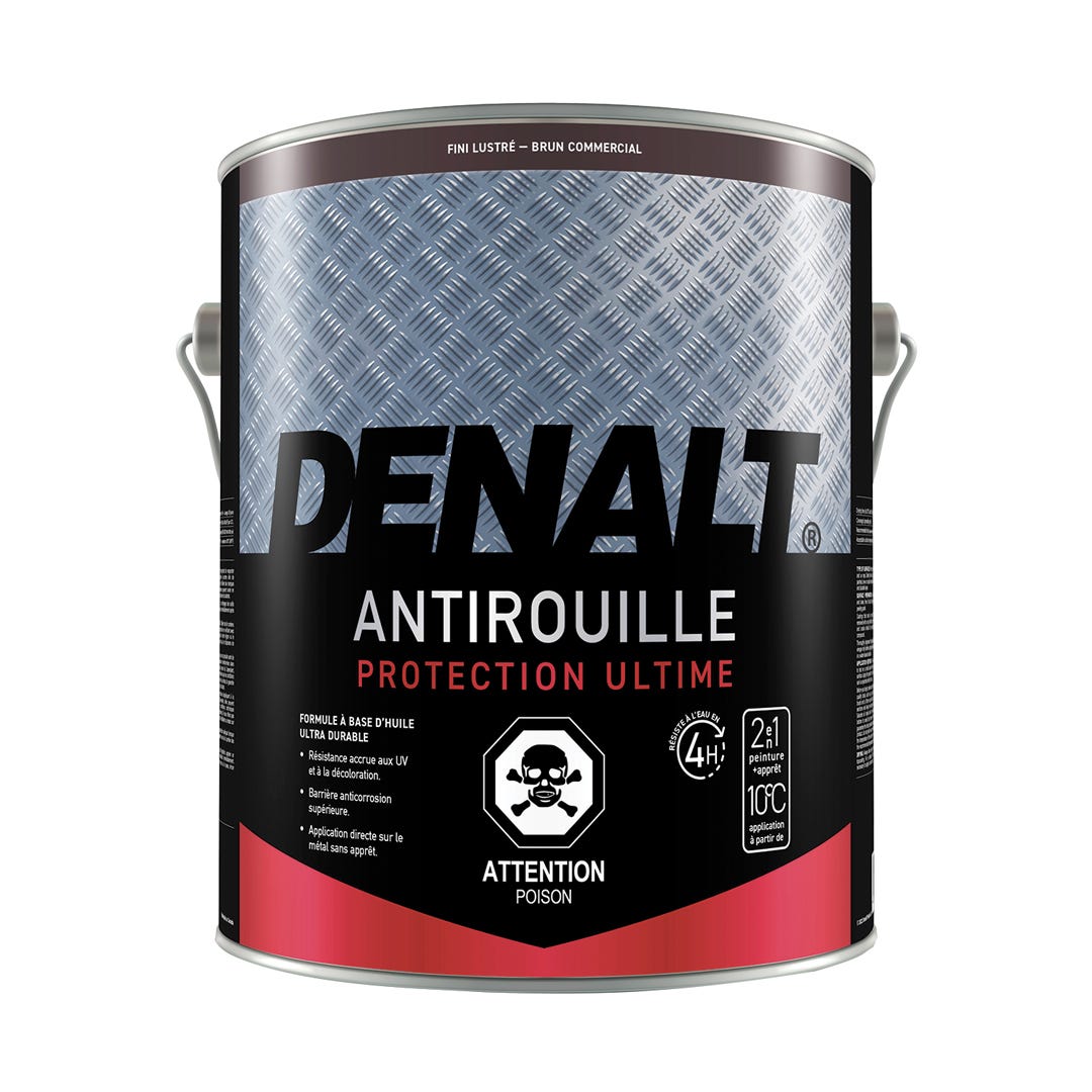 Rust Paint, Alkyd, Gloss Finish, Commercial Brown, 3.78 L
