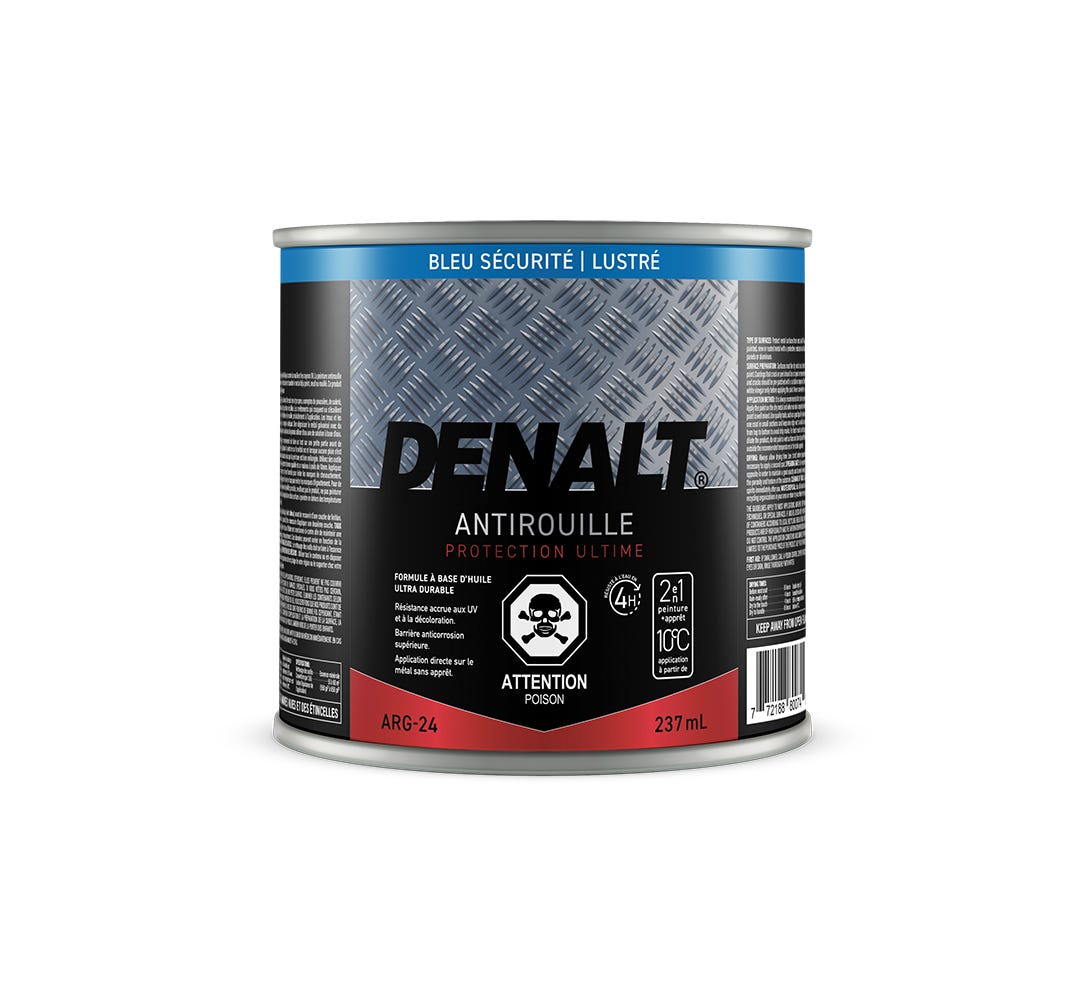 Alkyd Anti-Rust Paint, Glossy, Safety Blue, 237 ml