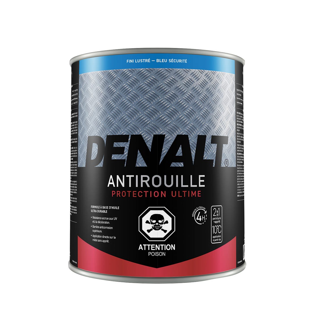 Rust Paint, Alkyd, Gloss Finish, Safety Blue, 0.94 L