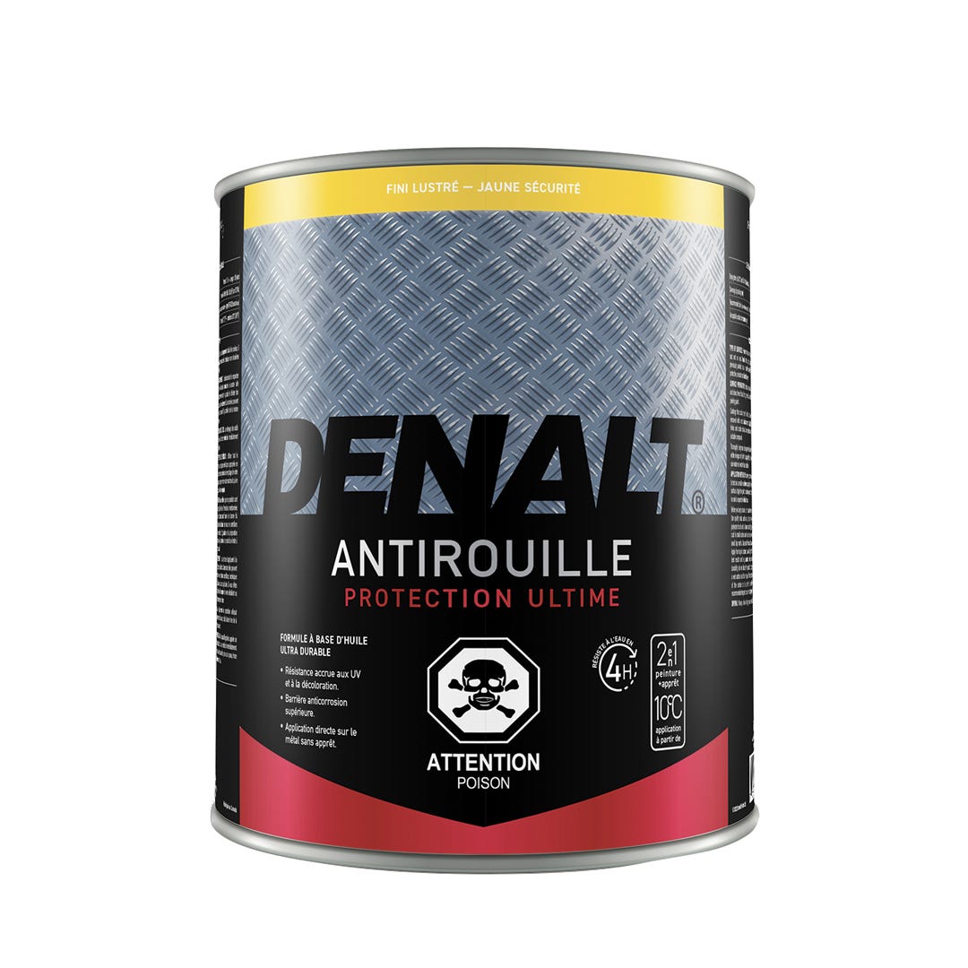 Rust Paint, Alkyd, Gloss Finish, Safety Yellow, 0.94 L