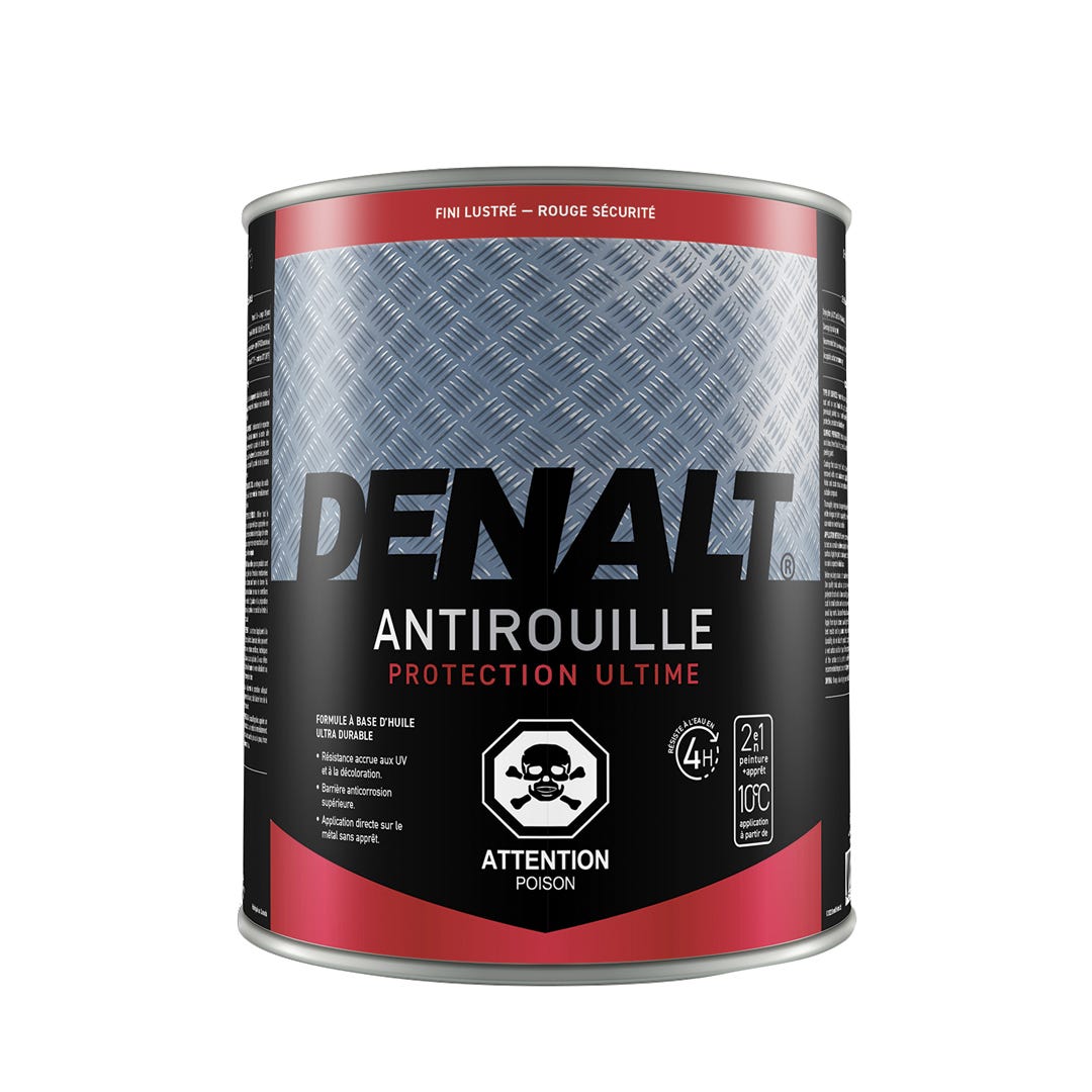 Rust Paint, Alkyd, Gloss Finish, Safety Red, 0.94 L
