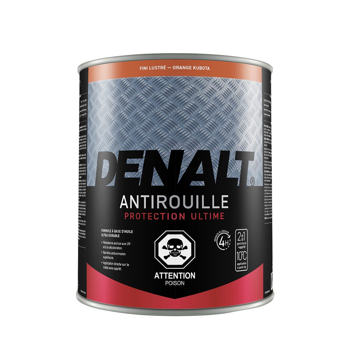 Rust Paint, Alkyd, Gloss Finish, Kubota Orange, 0.94 L
