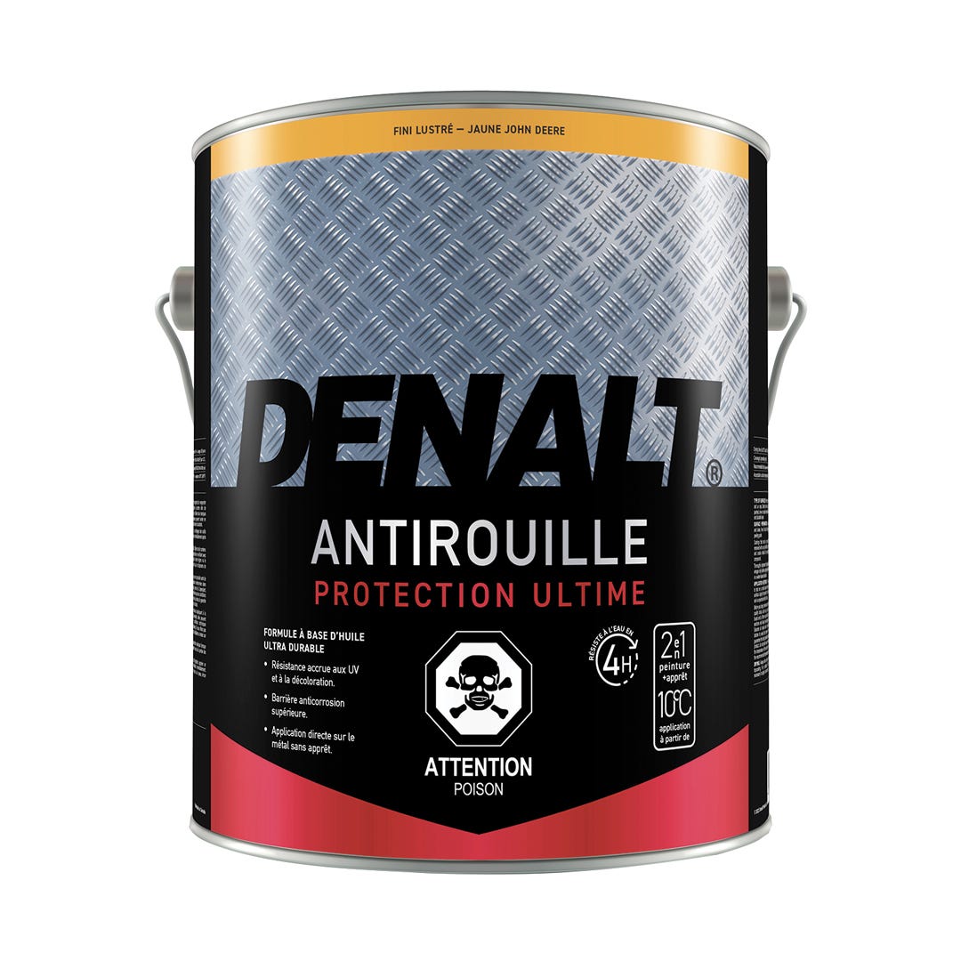 Rust Paint, Alkyd, Gloss Finish, John Deere Yellow, 3.78 L