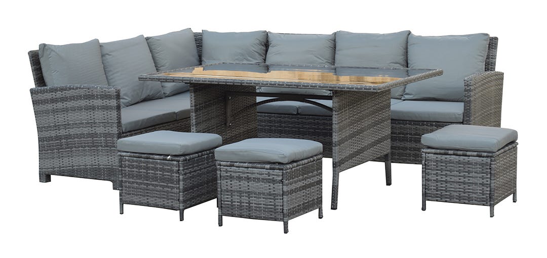 ST-MARTIN Dining Set, 6 Pieces, Gray