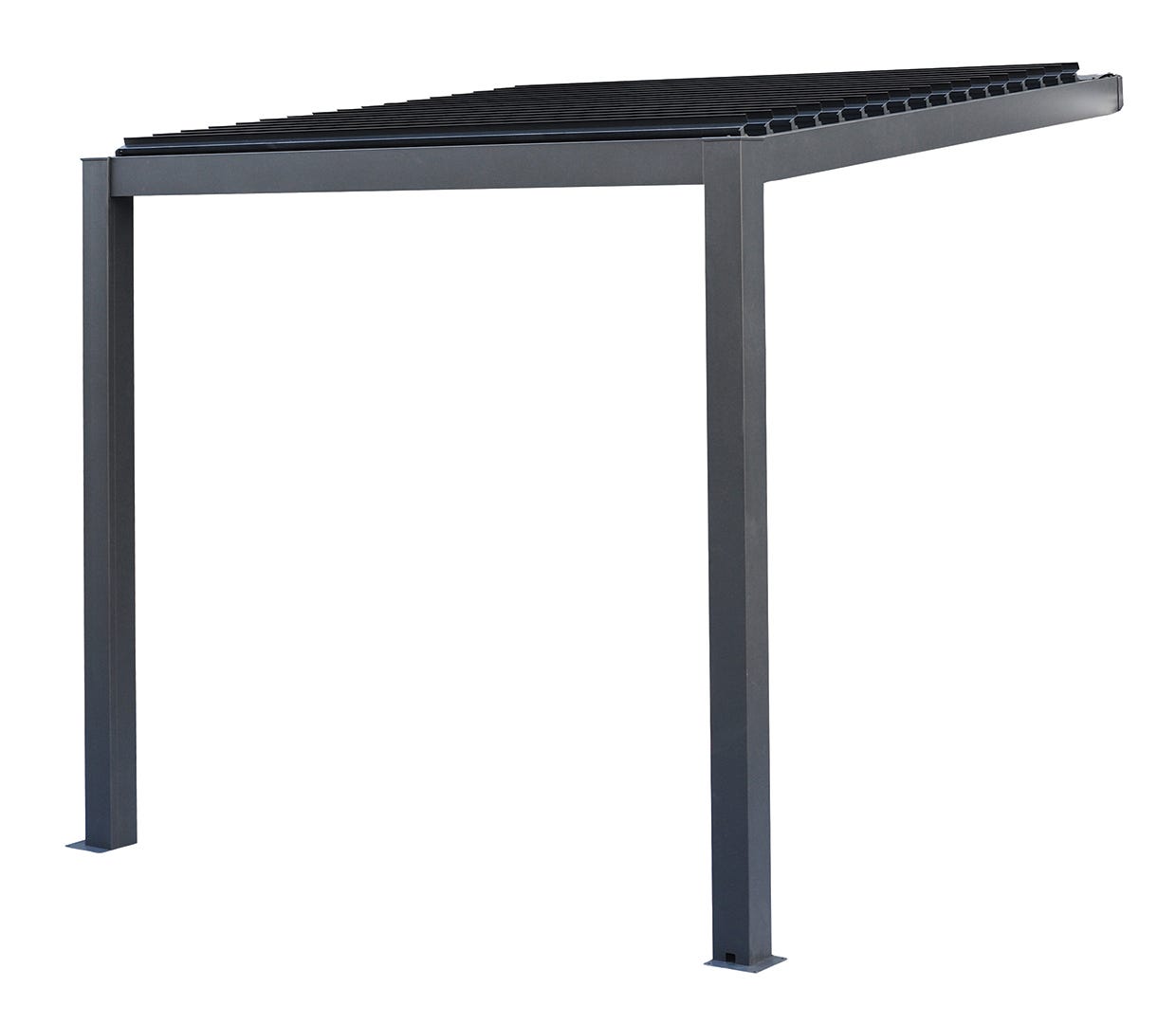 NIKKO Wall-Mounted Pergola, 8 ft. x 8 ft., Black