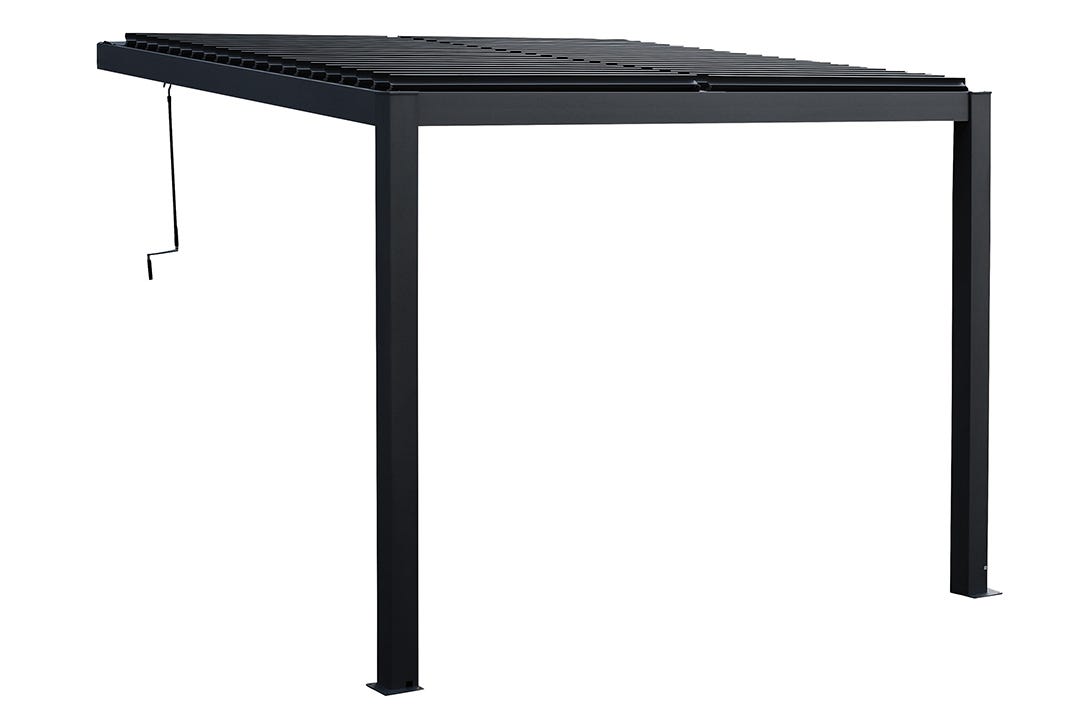NIKKO Wall-Mounted Pergola, 10 ft. x 10 ft., Black