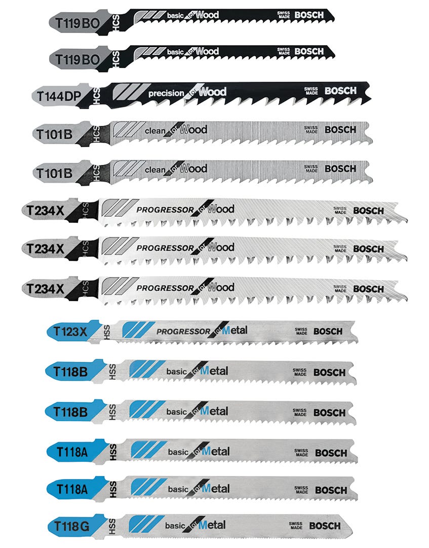 Set of T-Shank Jigsaw Blades, 14/Pack