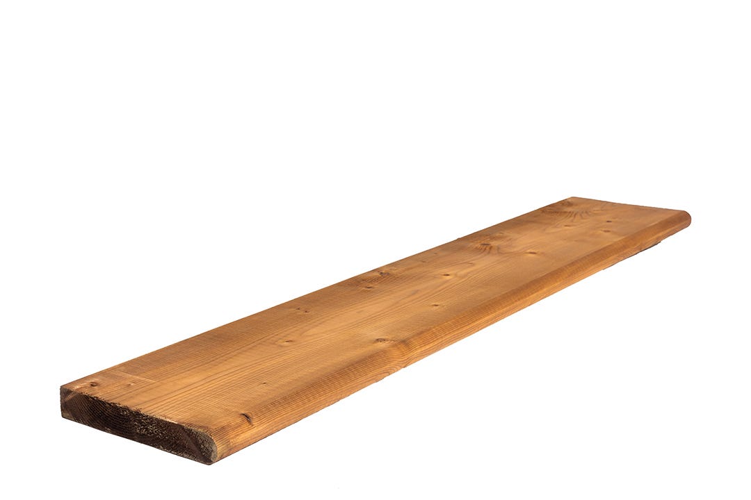 Rounded Step in Treated Wood, 2 in. x 12 in. x 42 in., Brown