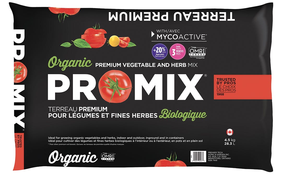Pro-Mix Soil for Vegetables and Herbs, Organic, 28.3 L