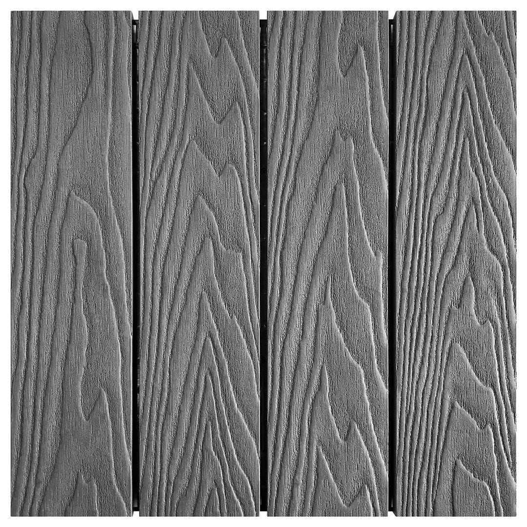 Composite deck tile, mirage grey, 12-in. X 12-in.