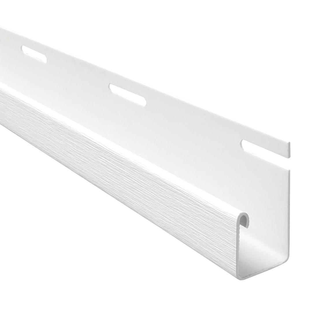 Driftwood J-Channel Vinyl Trim, 1/2 in. Snow White