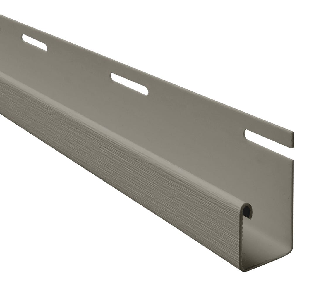 Driftwood J-Channel Vinyl Trim, 1/2 in. Stormy Grey