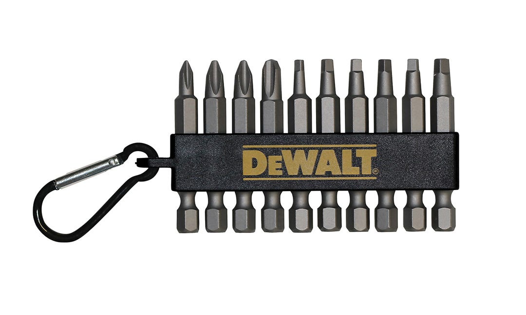 10 drill bit set with carabiner clip - mixed head