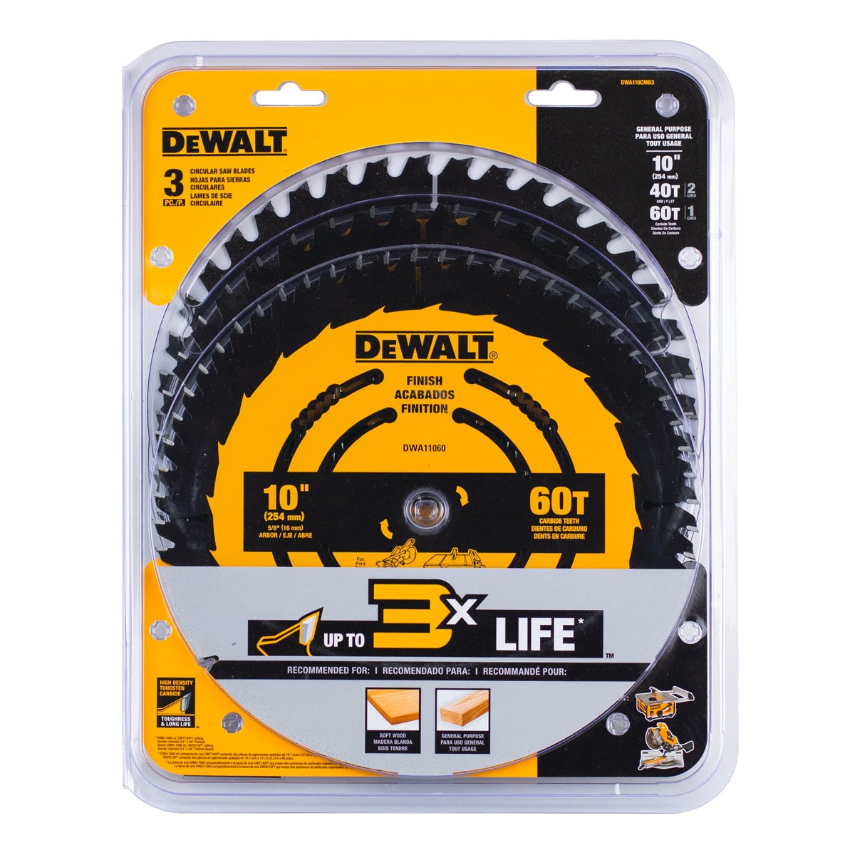 Circular Saw Blade, 10 in., 3/Pack