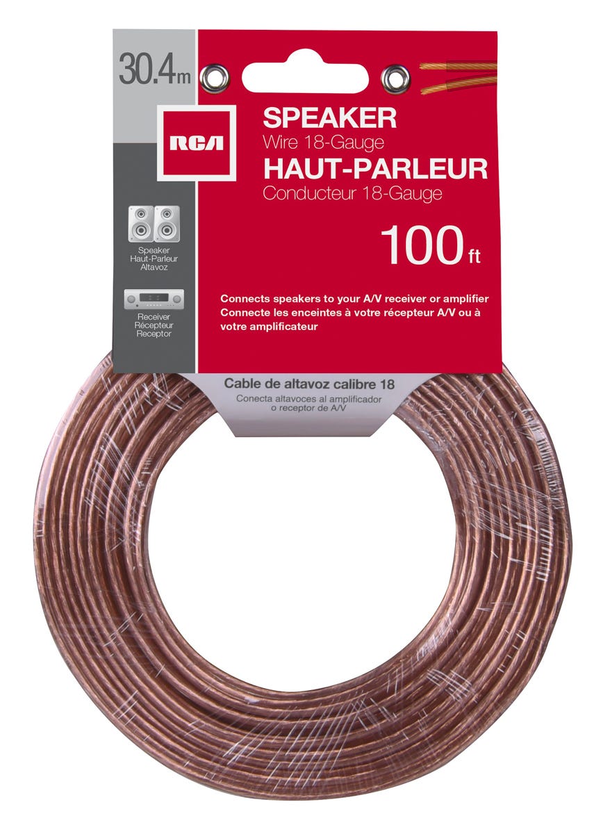 100-ft. Speaker Wire 18 Ga, Grey