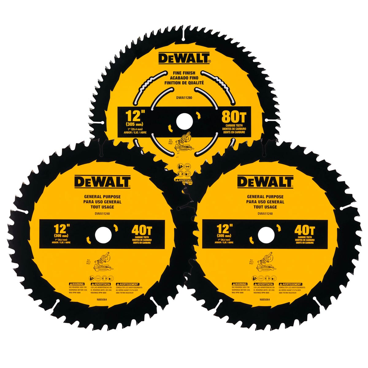 Cicular Saw Blades, 12 in., 3/Pack
