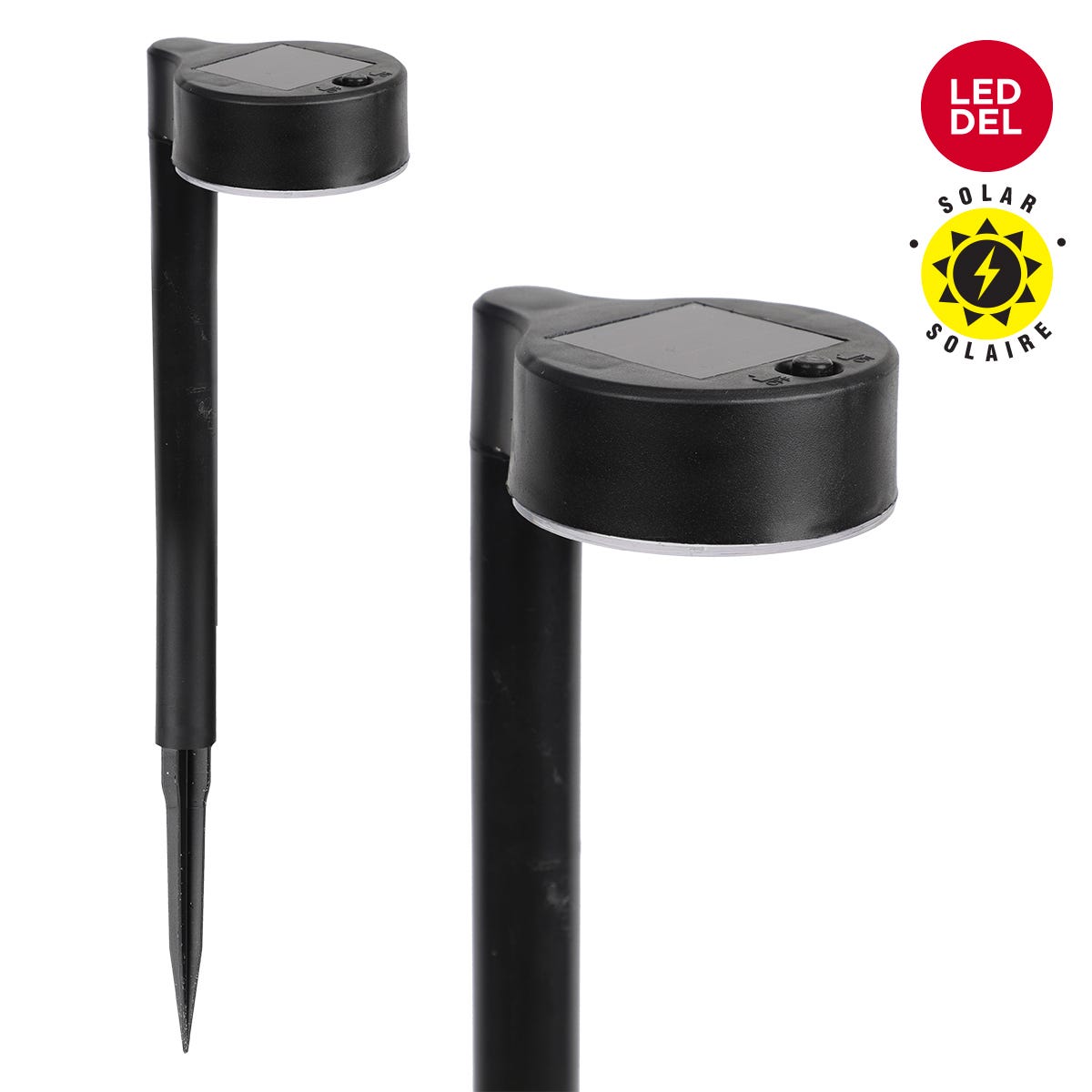 LED Solar Modern Stake, 15.7 in., Black