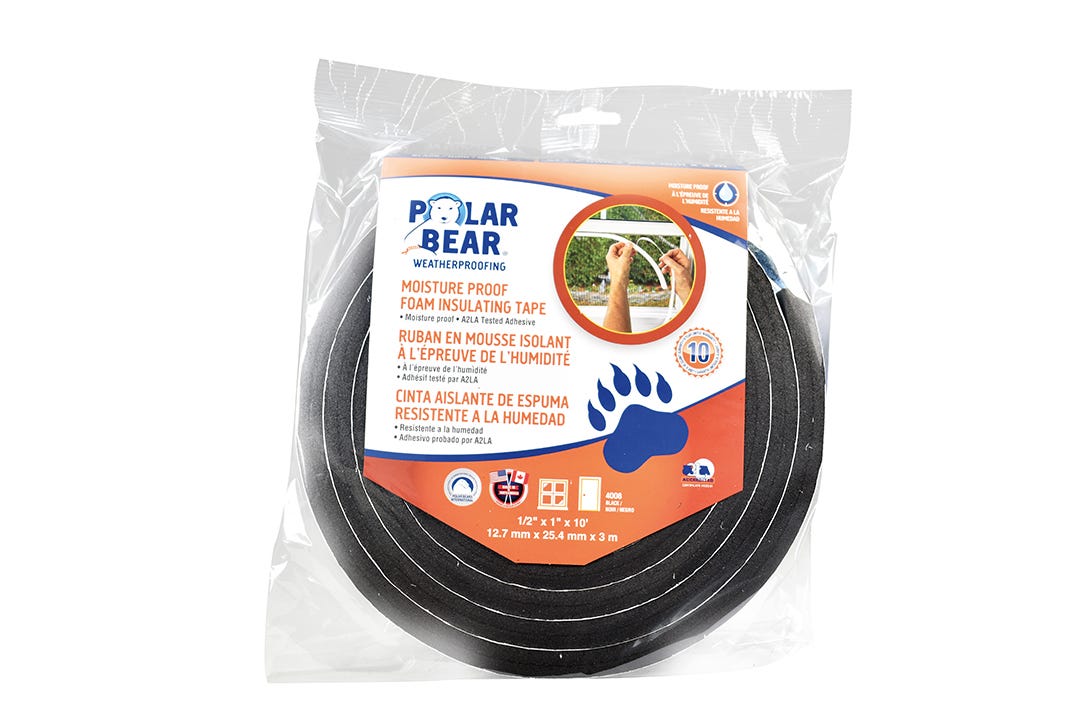 10 ft Moisture Proof Black Insulating Foam Tape (1/2 X 1 inch)