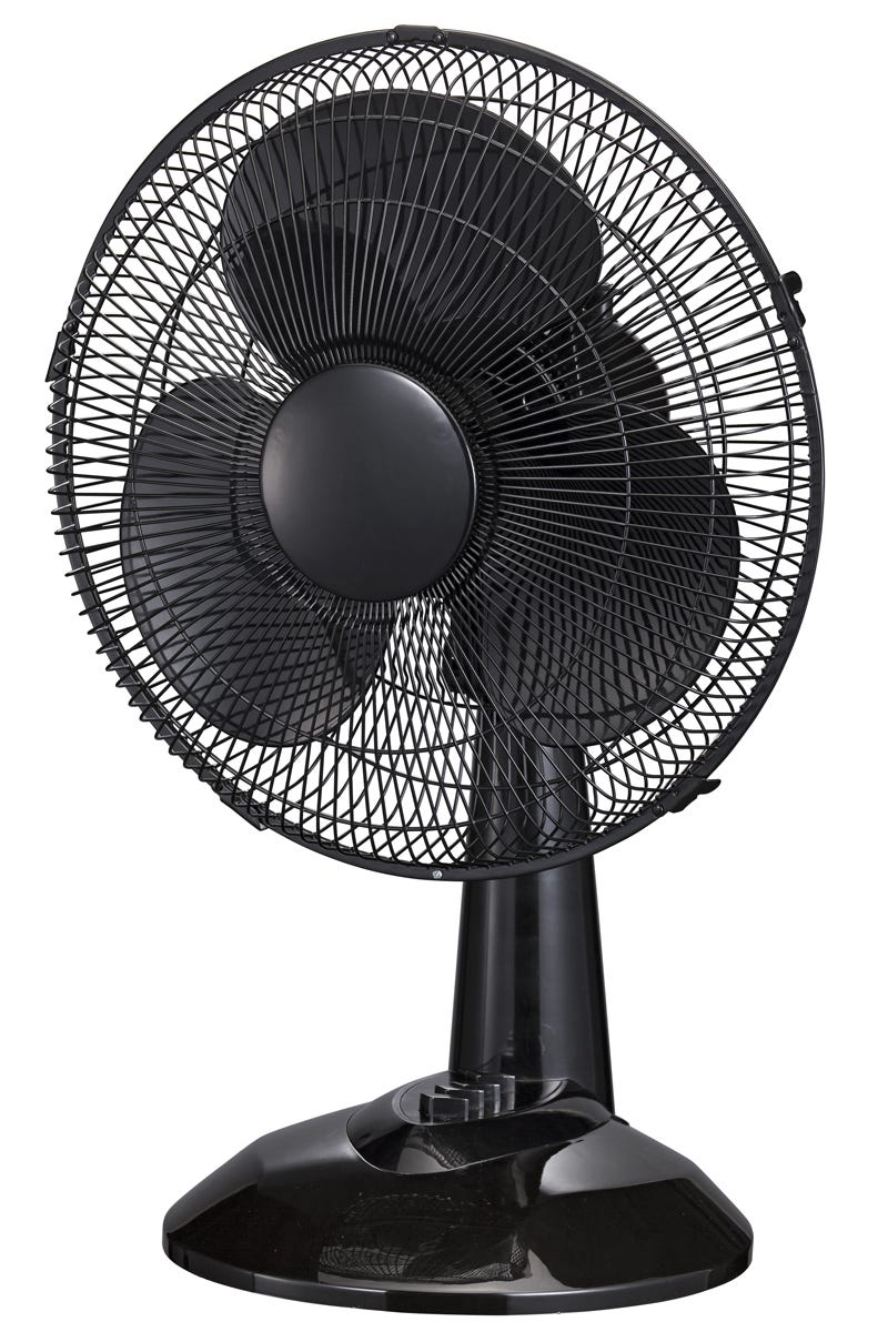 Desk Fan, 16 in., Black