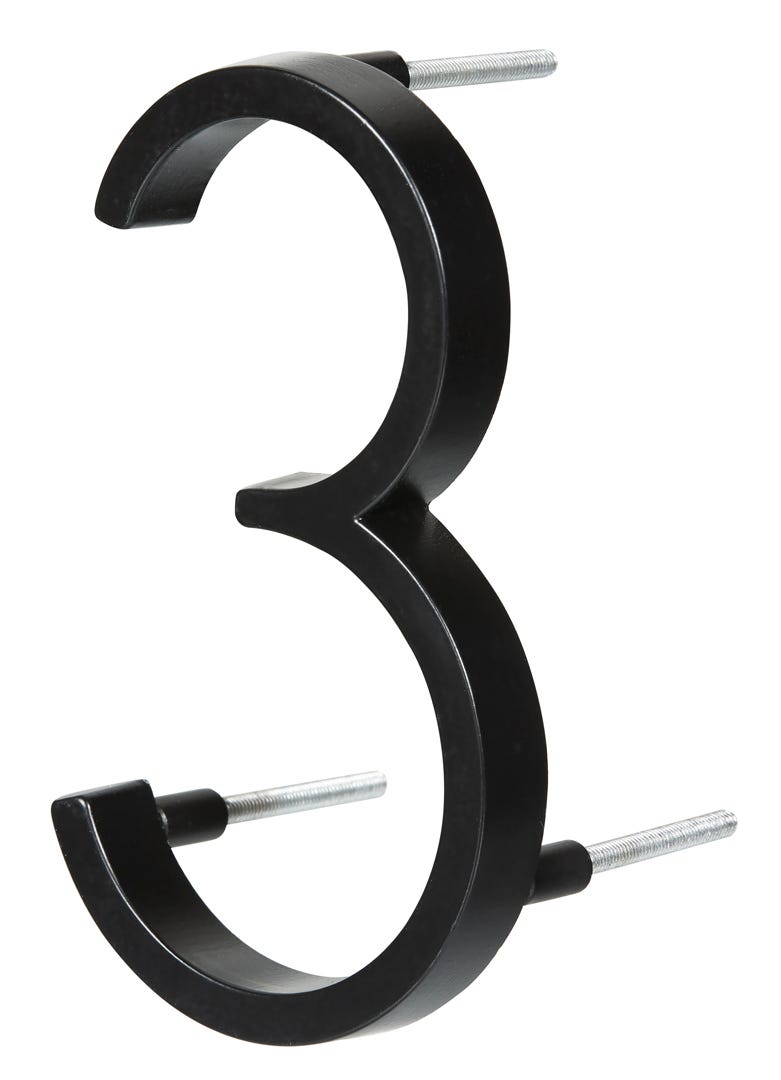 Floating House Number #3, 5 in, Black