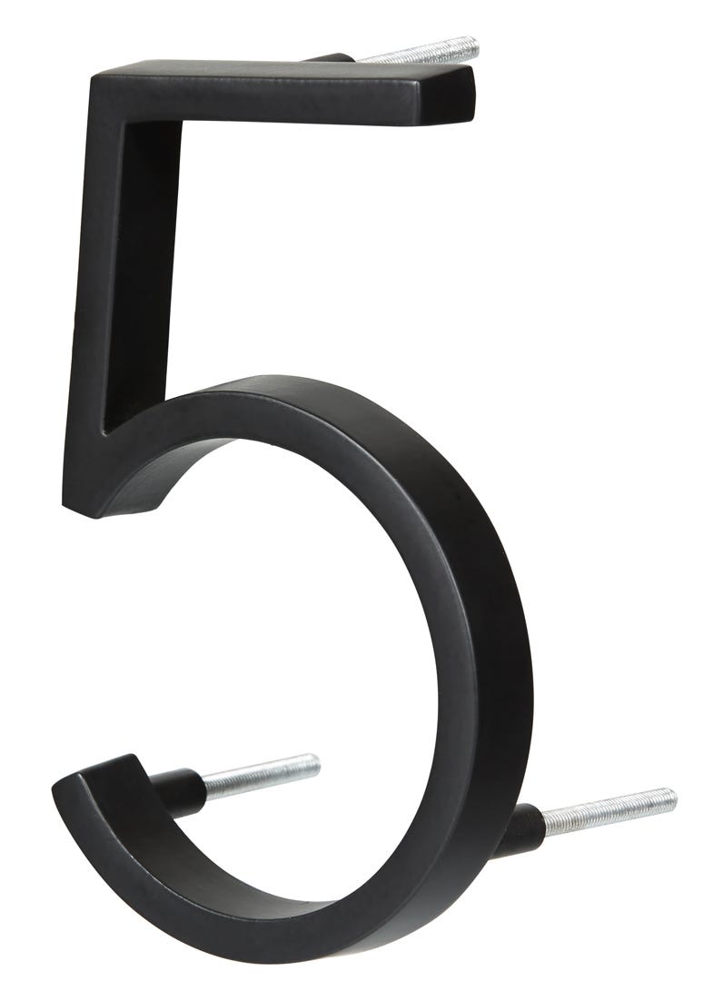 Floating House Number #5, 5 in, Black