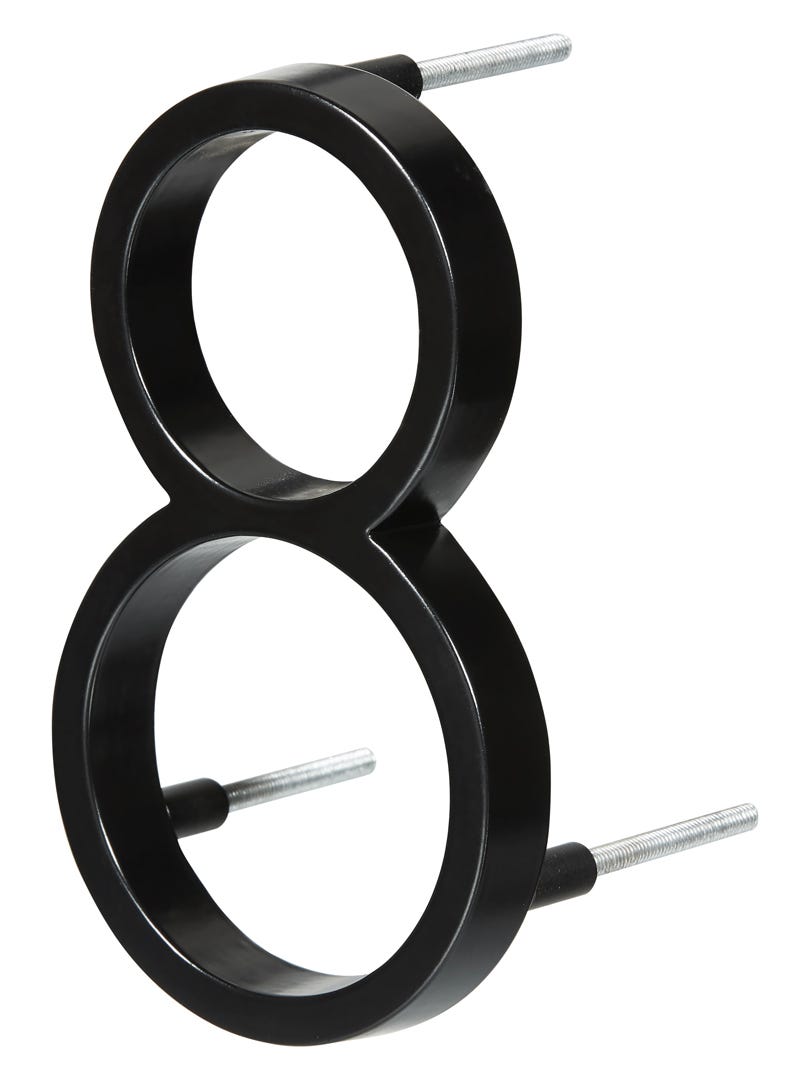 Floating House Number #8, 5 in, Black