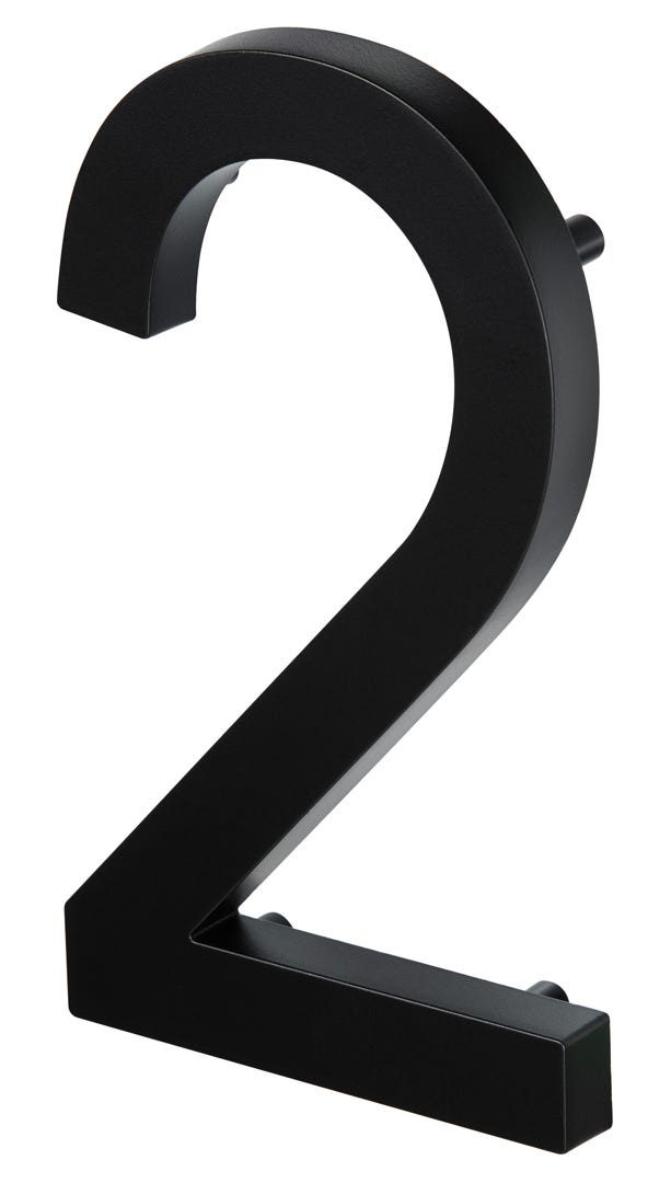 ELITE House Number #2, 10 in, Black