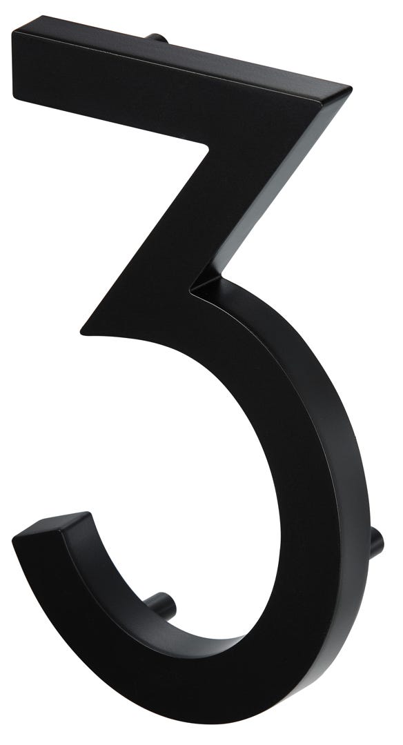 ELITE House Number #3, 10 in, Black