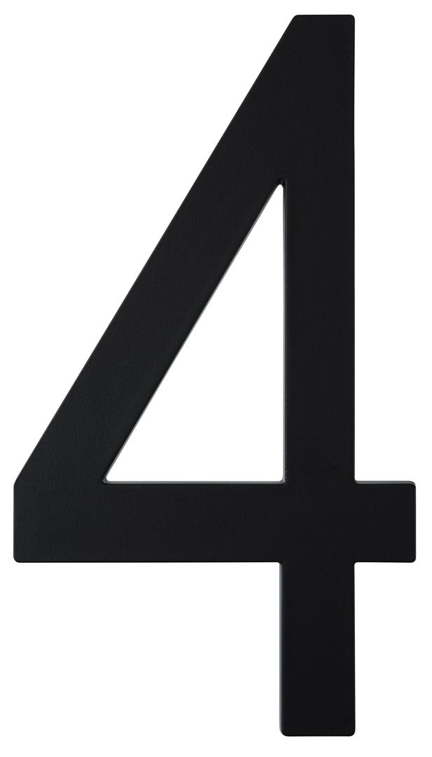ELITE House Number #4, 10 in, Black