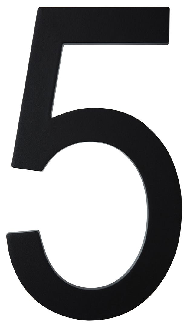ELITE House Number #5, 10 in, Black