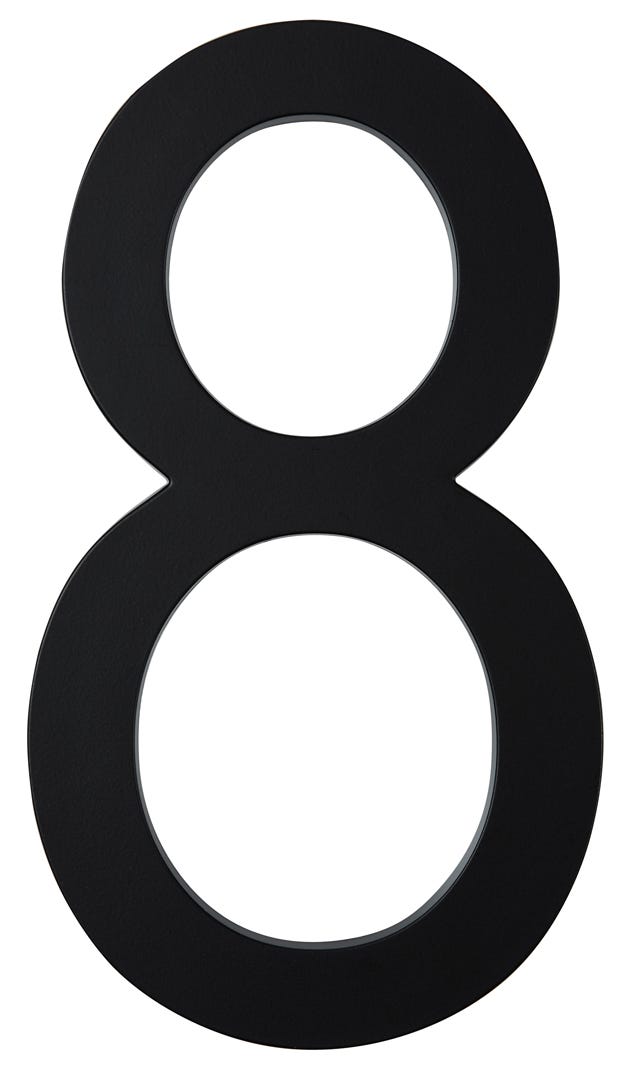 ELITE House Number #8, 10 in, Black
