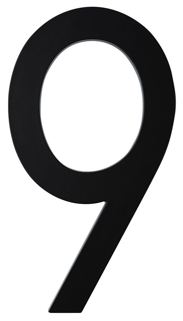 ELITE House Number #9, 10 in, Black