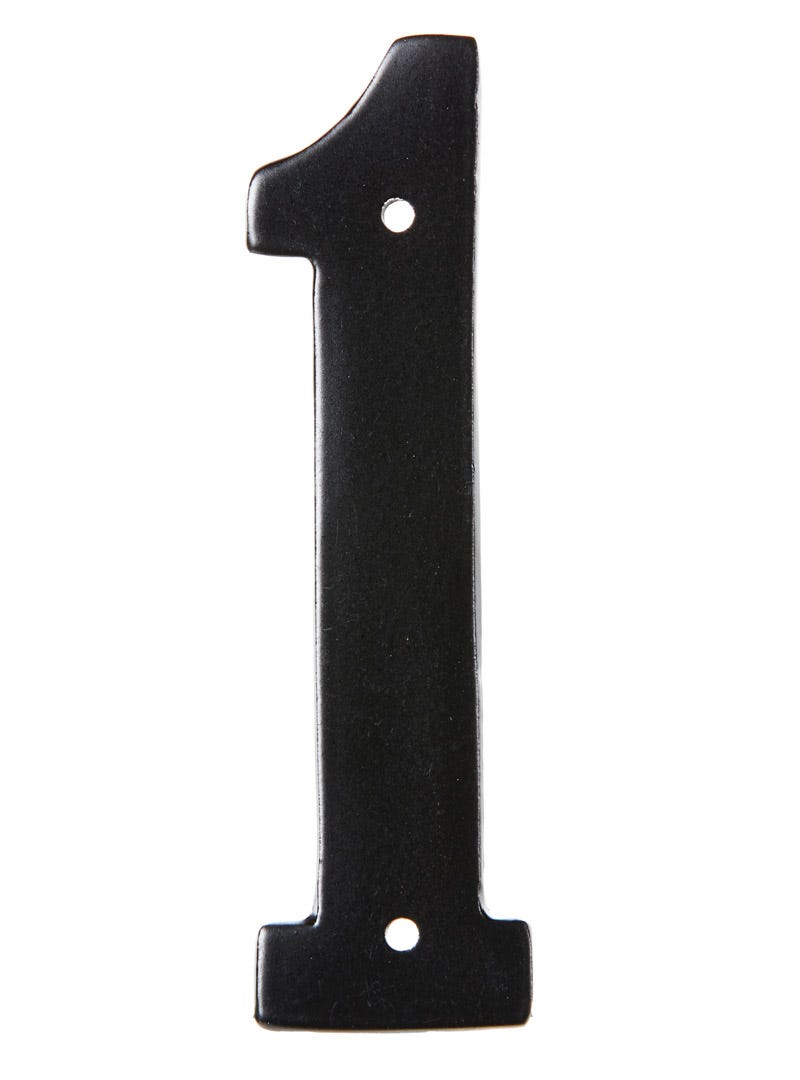 Nail-In Aluminum Number #1, 3-1/2 in, Black