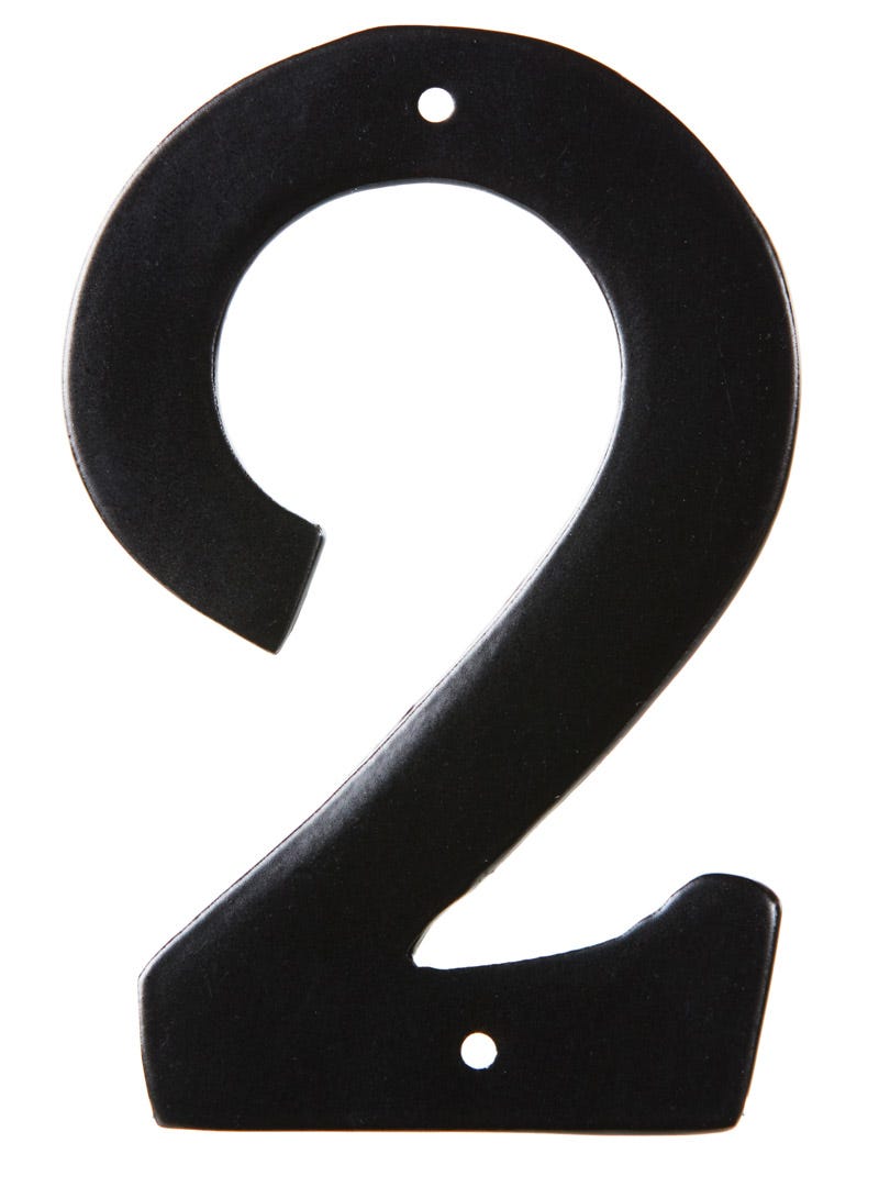 Nail-In Aluminum Number #2, 3-1/2 in, Black