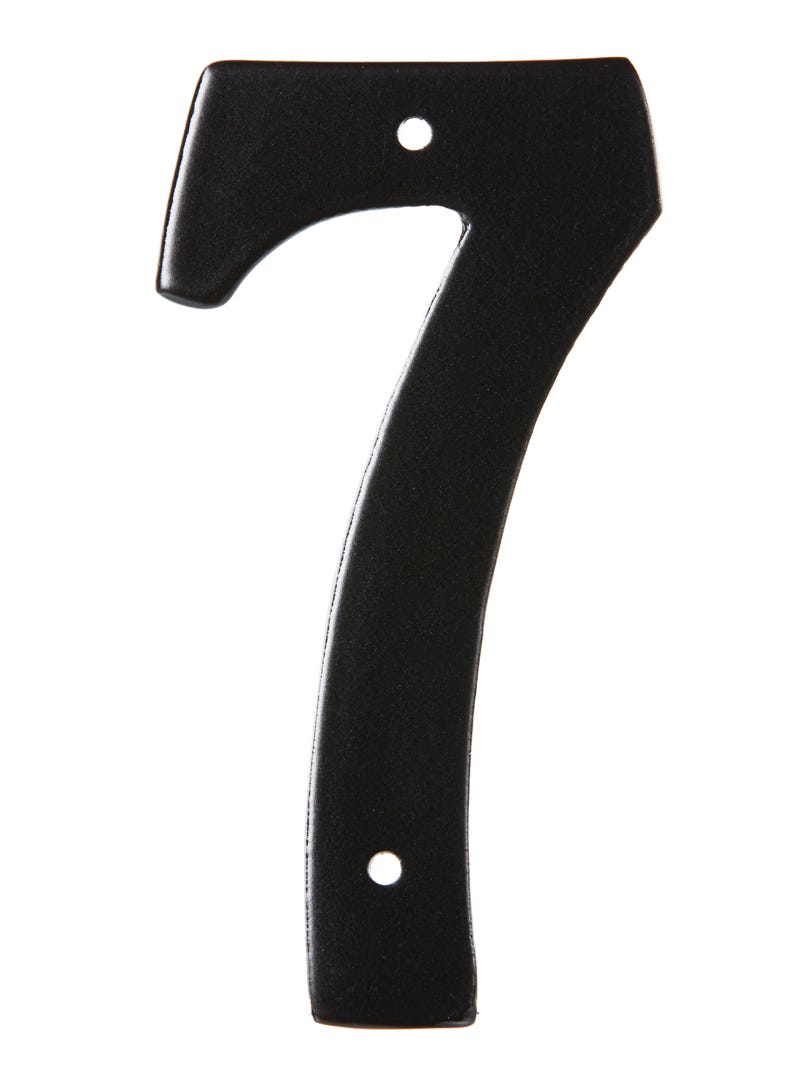 Nail-In Aluminum Number #7, 3-1/2 in, Black