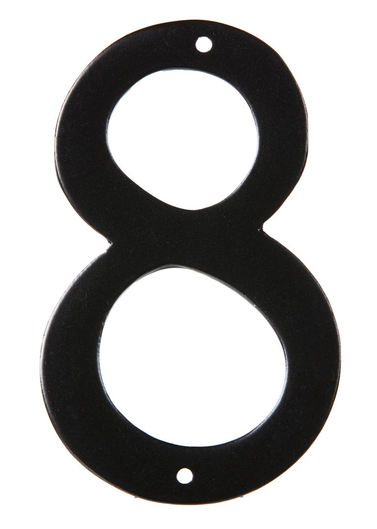 Nail-In Aluminum Number #8, 3-1/2 in, Black