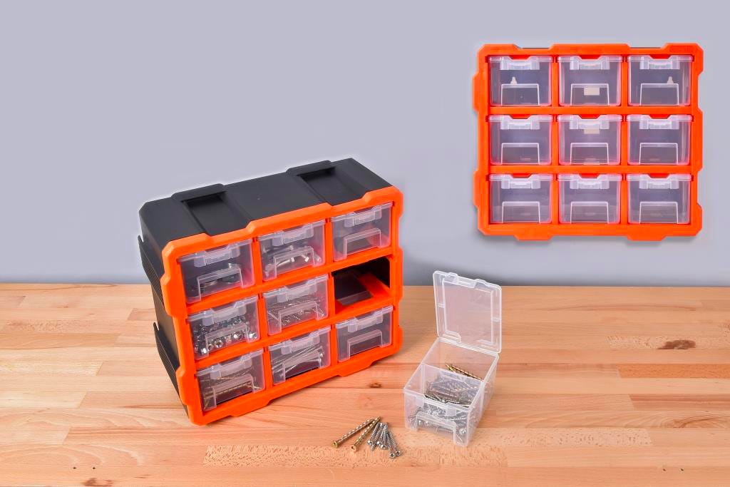 TACTIX Plastic Rack, 9 Organizers