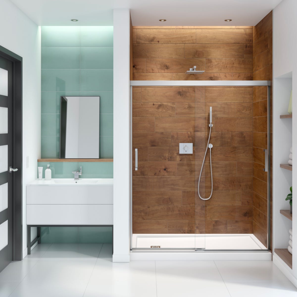 Sliding Shower Door for Alcove Installation