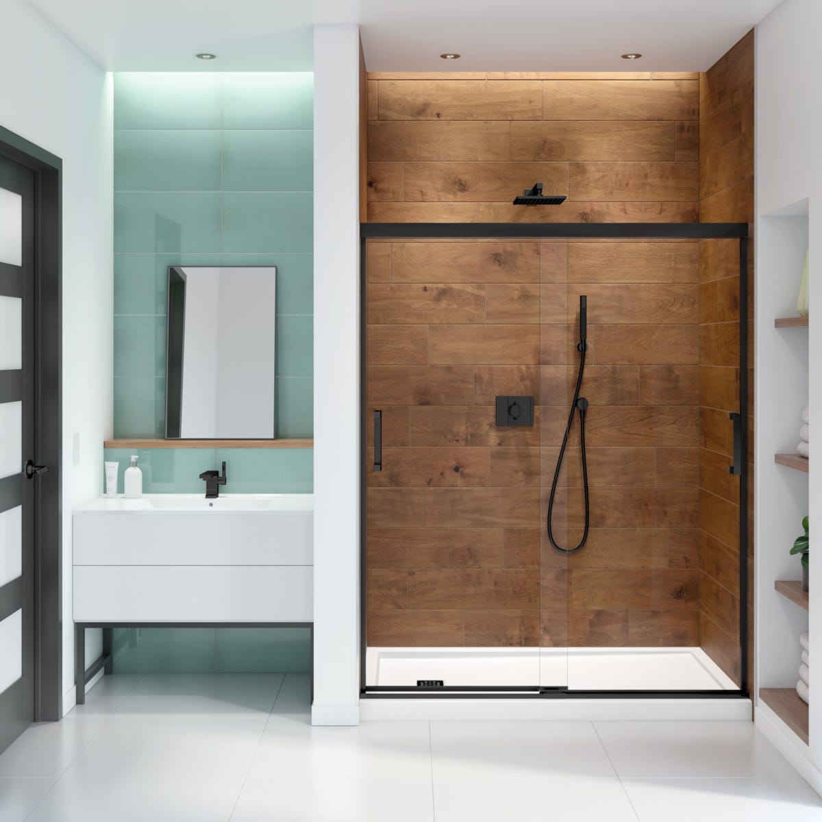 Sliding Shower Door for Alcove Installation