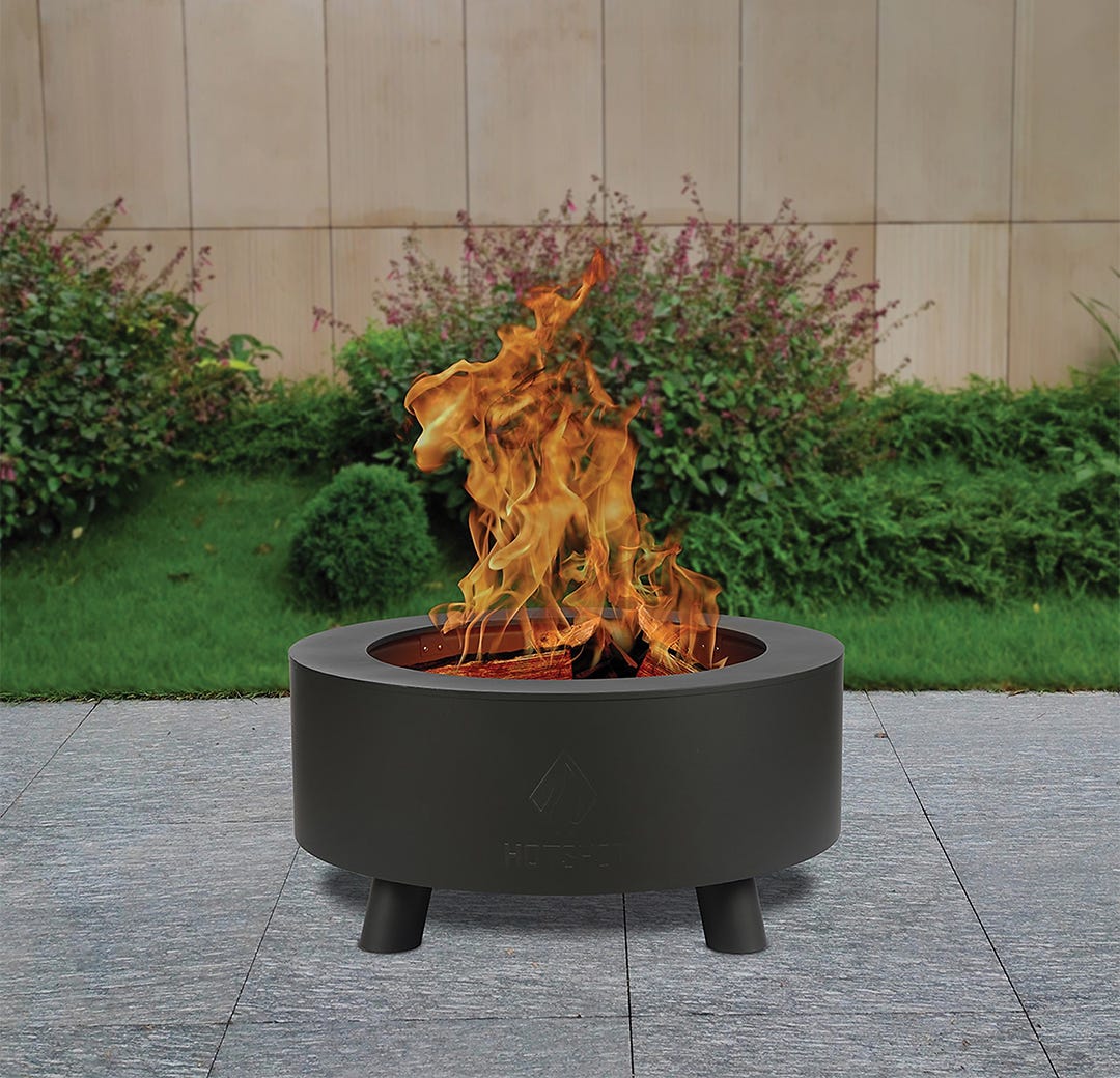 Smokeless Outdoor Fireplace, 33.86 in. x 33.86 in. x 16.06 in., black