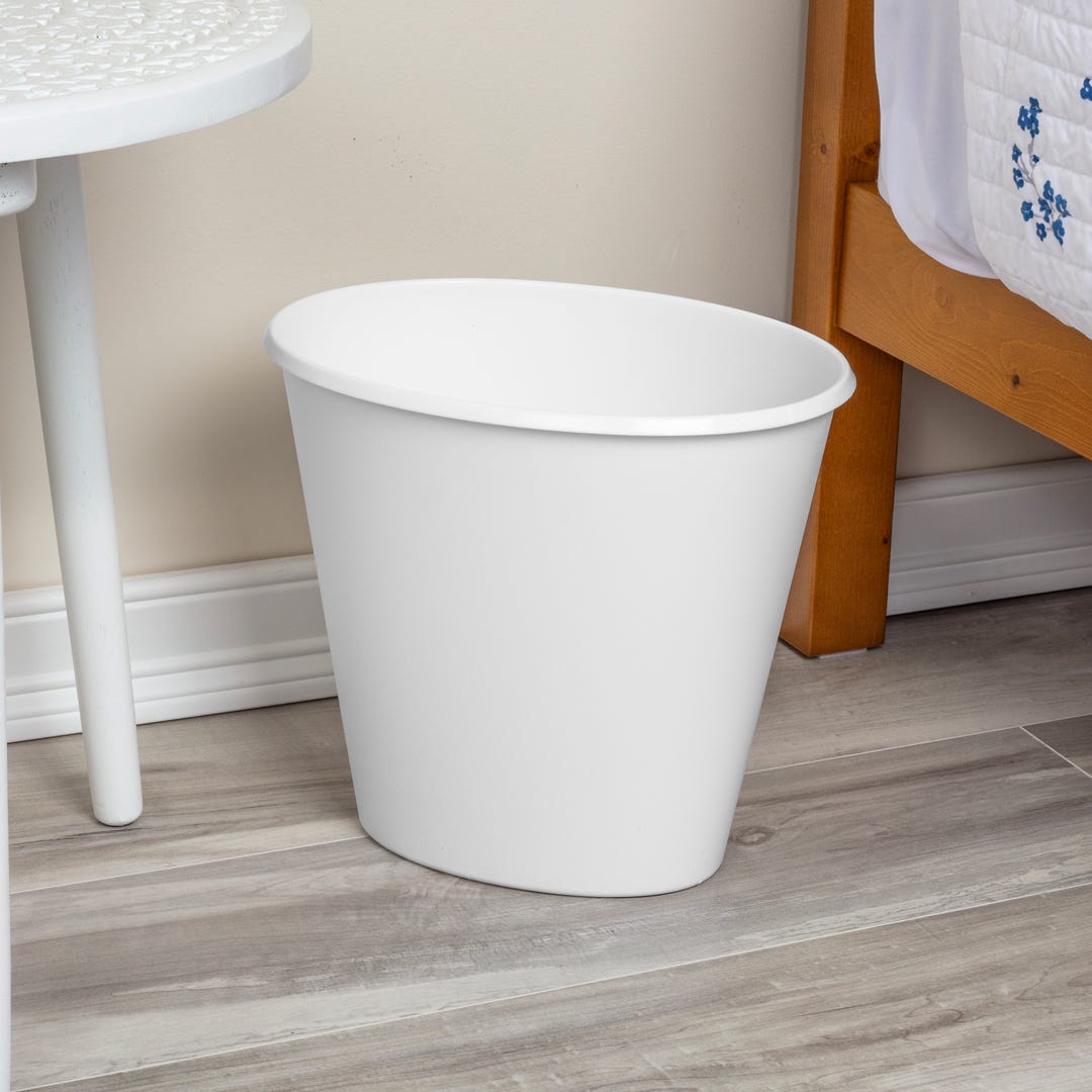 STERILITE Wastebasket, White, 9.5 L
