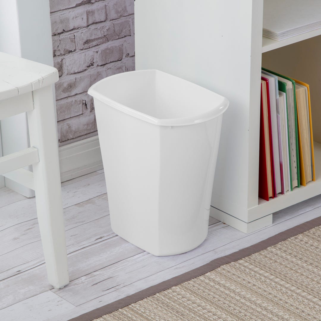 STERILITE Rectangular Wastebasket, Black, 11.4 L