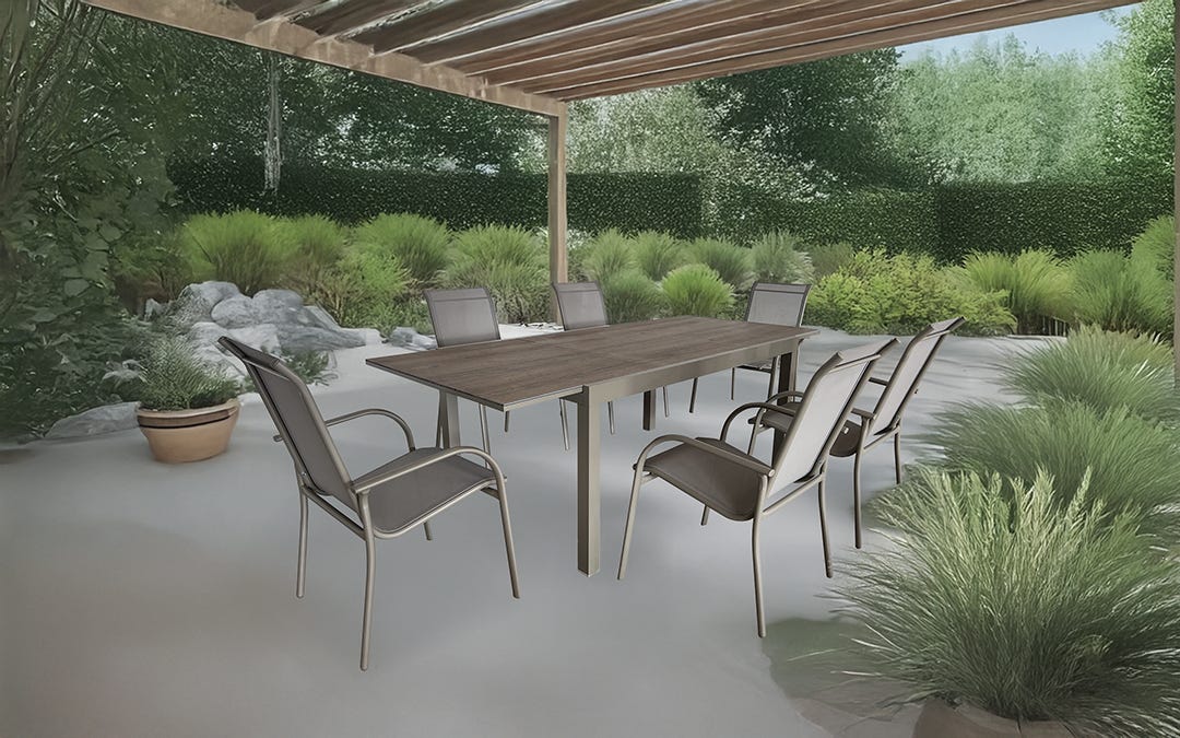 SANTANDER Dining Set, 7 pieces, Gray