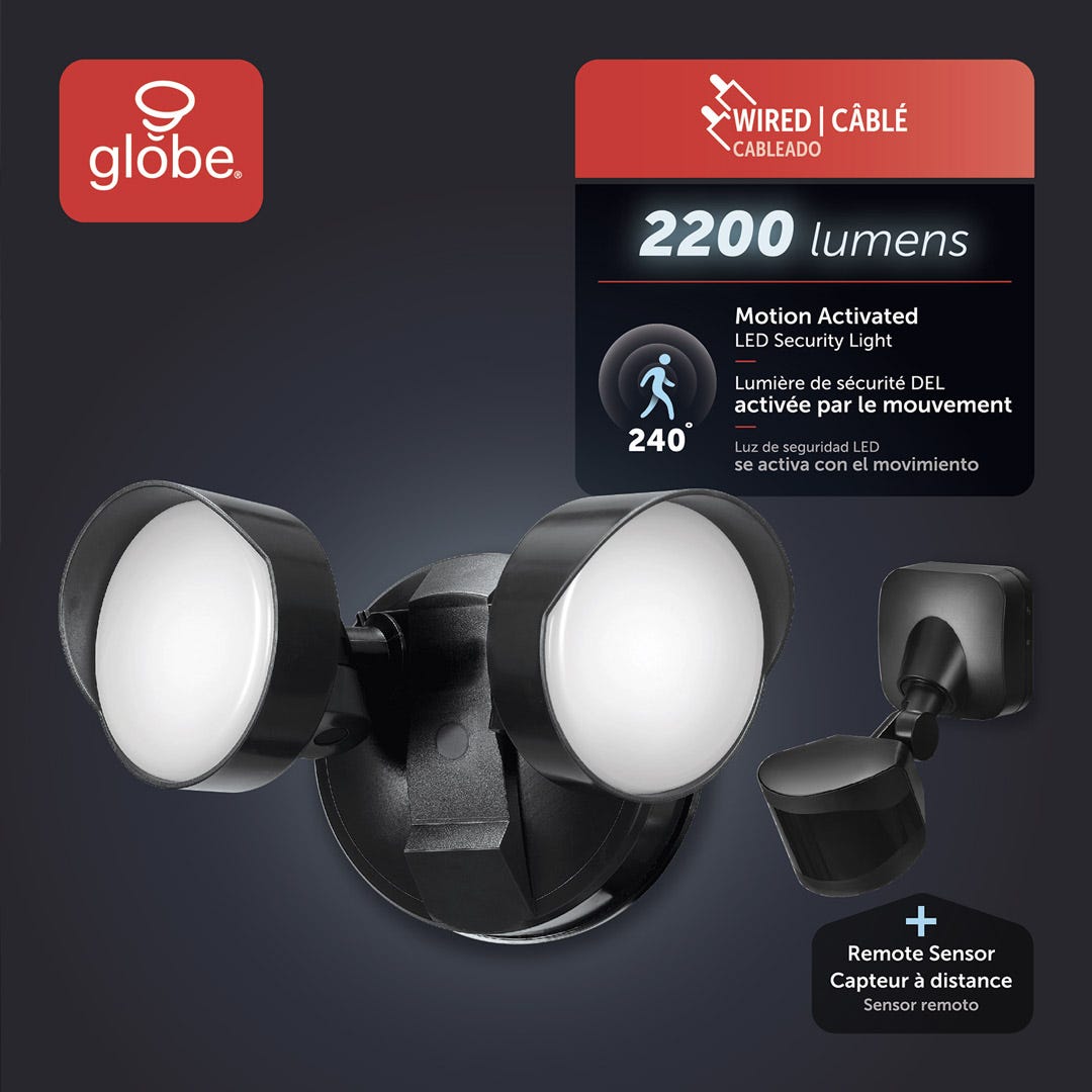 Wired LED Security Light, Black