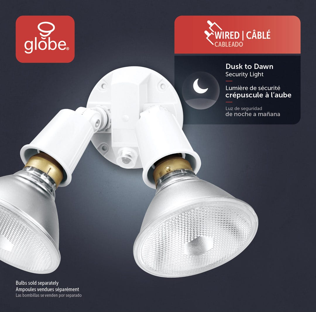 Wired PAR Security Light, Dusk to Dawn, White