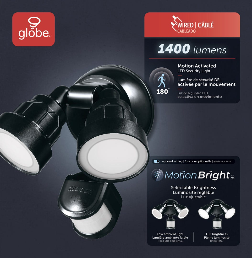 Wired LED Security Light, Black