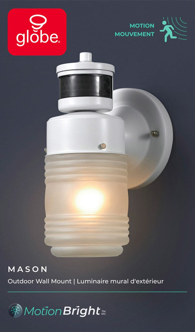 Outdoor Wall Lighting with Motion Sensor, White