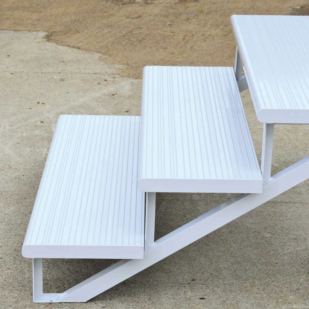 Aluminum Stringer, 2 Steps, 10-1/4 in., White