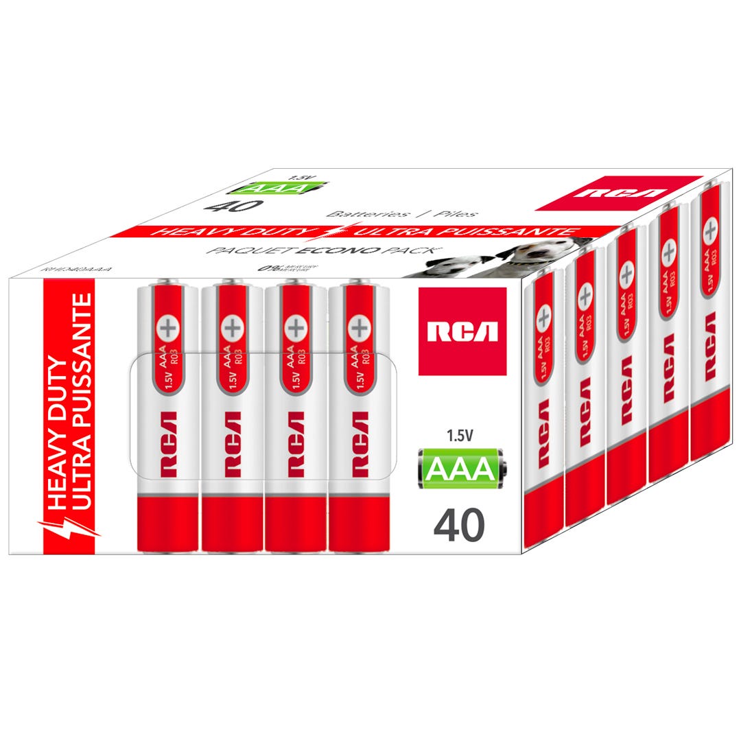 RCA Ultra Powerful Battery, AAA, 40/Pack