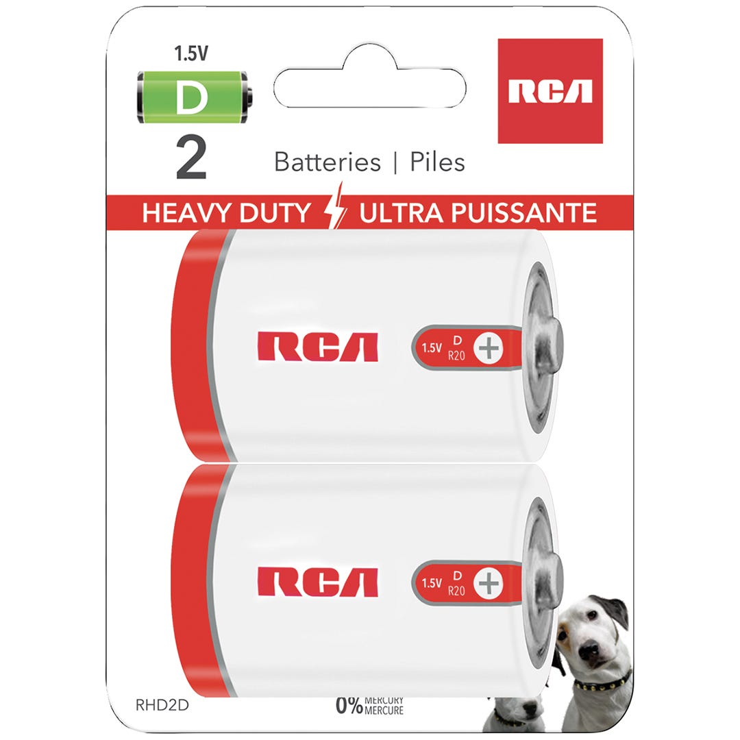RCA Ultra Power D Batteries, 2/pack